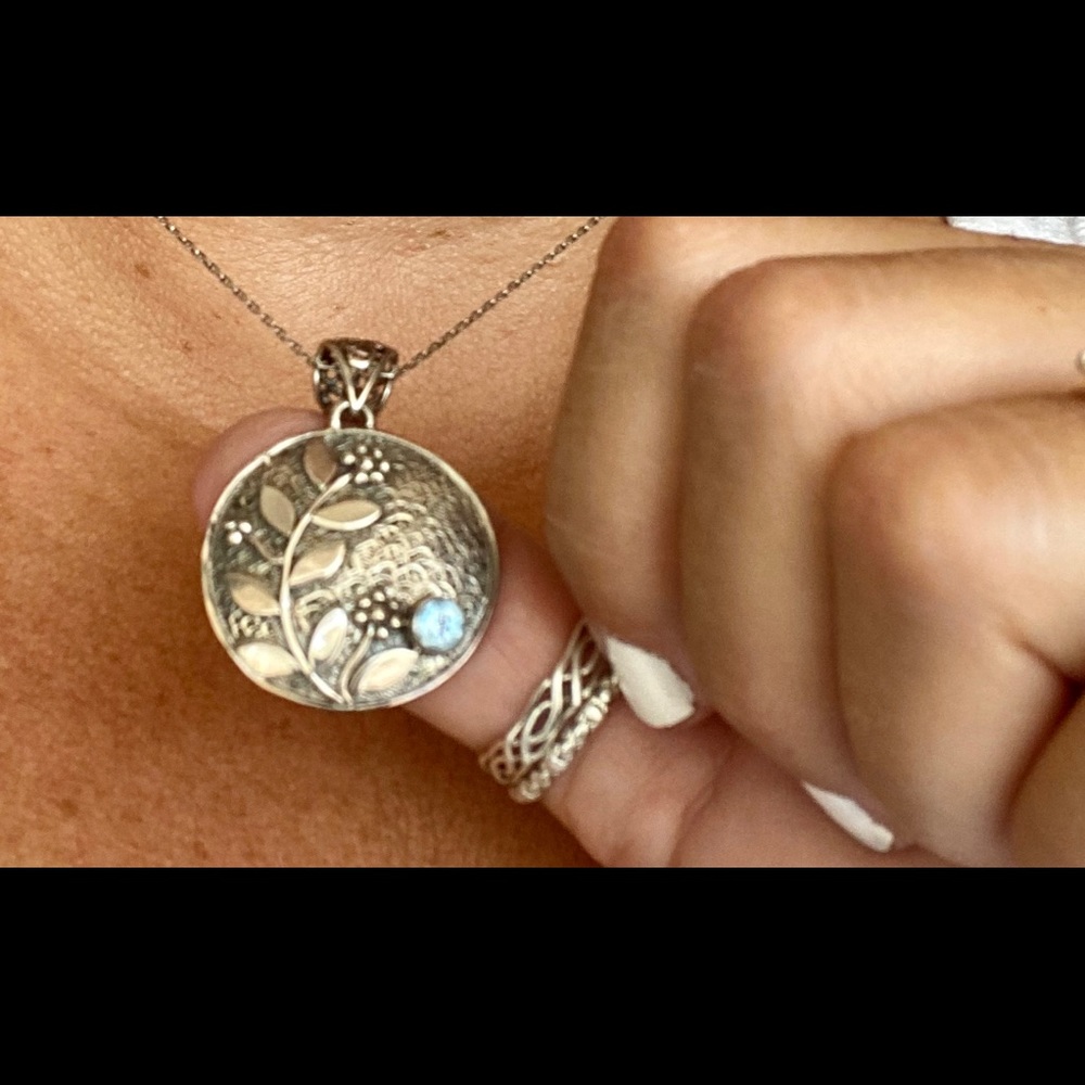 Genuine blue topaz necklace